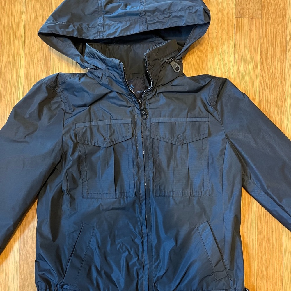 Martin+Osa Navy blue lightweight rain jacket with hood XS
